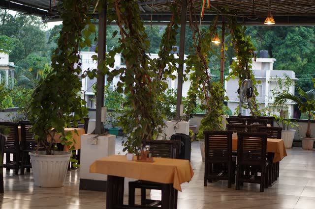 The rooftop restaurant